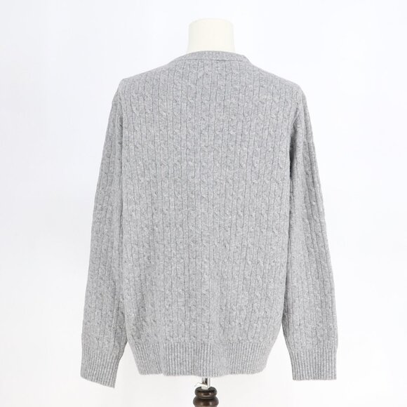 NWT J.CREW FACTORY Men's Cable Crewneck Sweater Extra-Soft Yarn Heather Gray XL - Picture 5 of 8